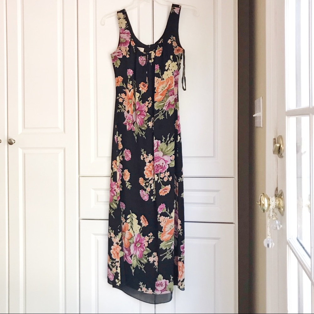 Floral Silk Dress + Outer Shirt set Jones New York